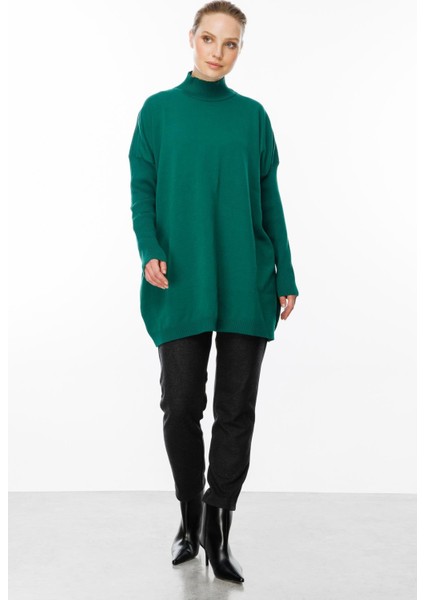 Yarım Balıkçı Triko Tunik-YEŞİL fiyatları