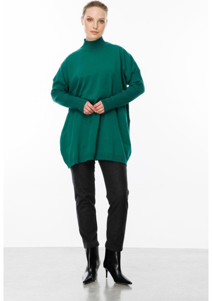 Yarım Balıkçı Triko Tunik-YEŞİL modelleri