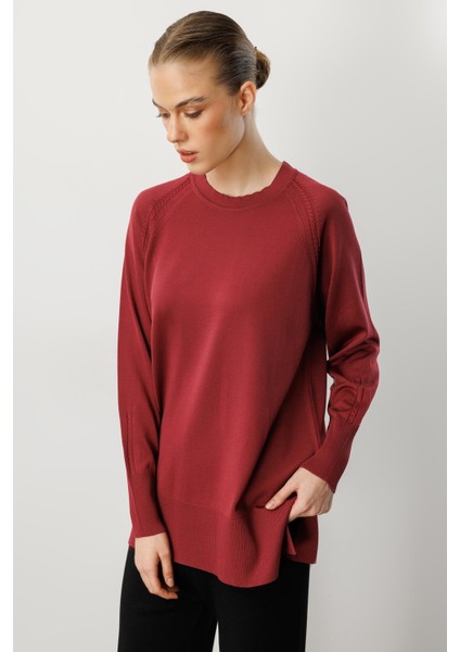 Reglan Kol Basic Triko Tunik-Bordo modelleri