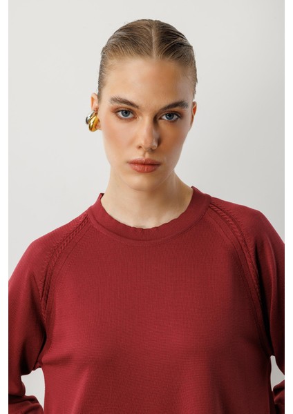Reglan Kol Basic Triko Tunik-Bordo indirimleri
