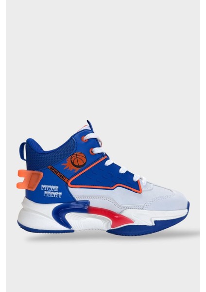 Çocuk Boğazlı Basketbol Tarzı Spor Ayakkabı Mavi