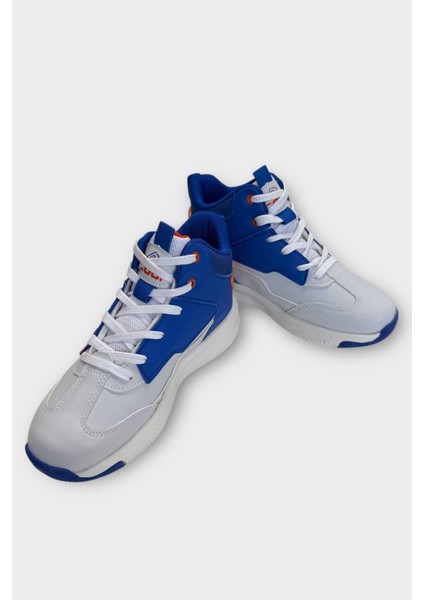 Çocuk Boğazlı Basketbol Tarzı Spor Ayakkabı Mavi modelleri