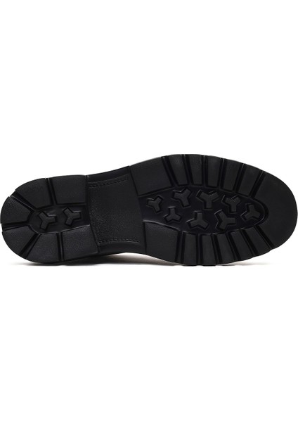 Erkek Siyah Bağcıklı Kalın Tabanlı Deri Casual Bot 25WFD675722 indirimleri