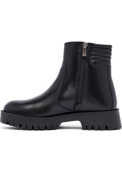 Kadın Siyah Fermuarlı Deri Bot 25WFD413818 modelleri