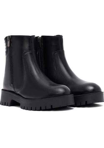 Kadın Siyah Fermuarlı Deri Bot 25WFD413818 fırsatları