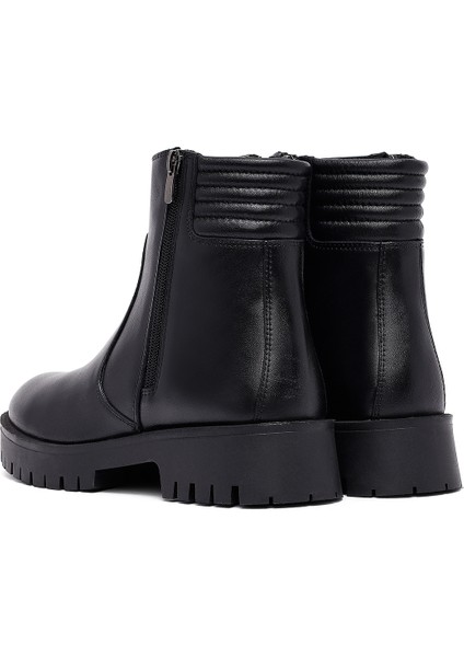 Kadın Siyah Fermuarlı Deri Bot 25WFD413818