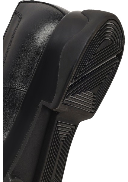 Erkek Siyah Bağcıklı Kalın Tabanlı Deri Casual Ayakkabı 25WFD621218