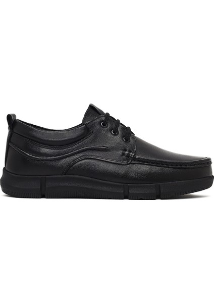 Erkek Siyah Bağcıklı Deri Casual Ayakkabı 25WFD710118