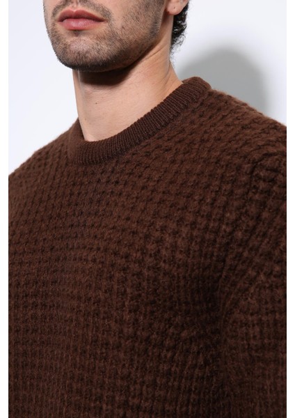 Kahve Örme Dokulu Erkek Kazak fırsatları