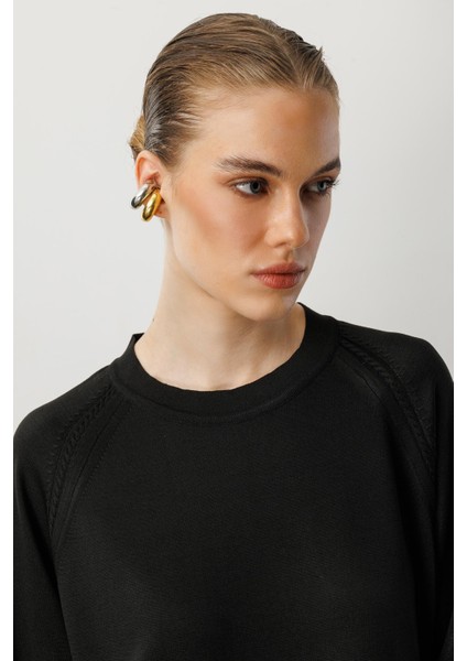 Reglan Kol Basic Triko Tunik-Siyah indirimleri