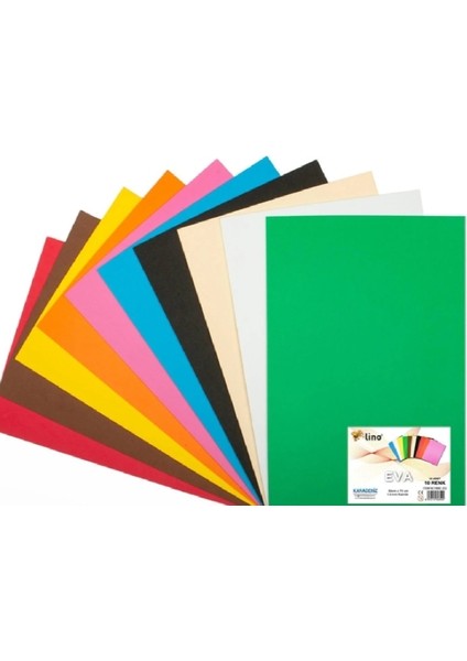 Düz Yapışkanlı Eva 50X70 2mm Karışık Renk 10LU Paket