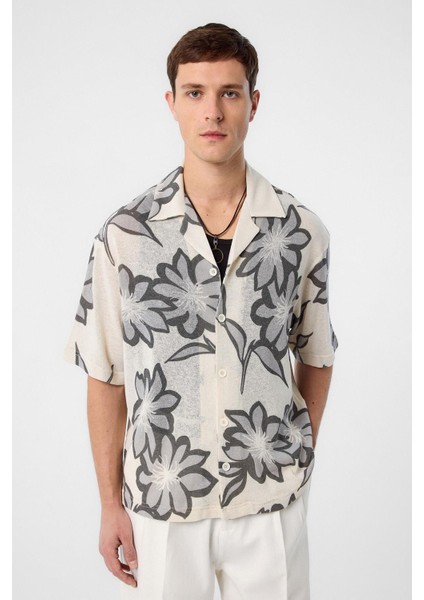 Gri Desenli Erkek Gömlek