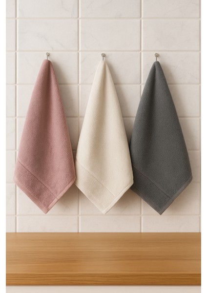 3'lü Premium Microcotton %100 Pamuk 30X50 cm Mutfak Havlu Seti