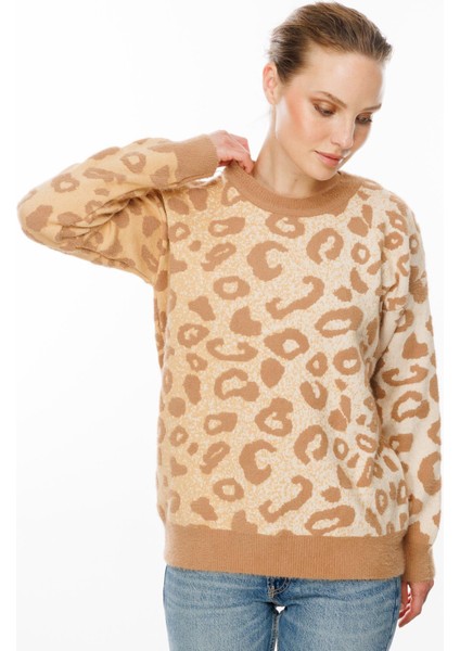 Leopar Desenli Kazak-BEJ fırsatları