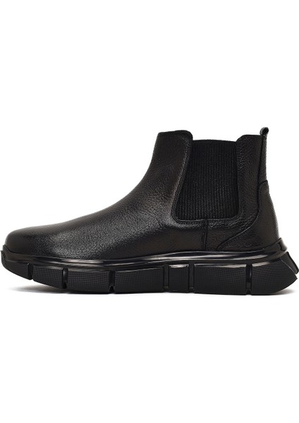 Erkek Siyah Kalın Tabanlı Deri Chelsea Bot 25WFD7610FT fiyatları