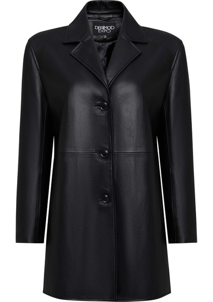 Emma Kadın Siyah Deri Kaban 25WGE56061M fiyatları