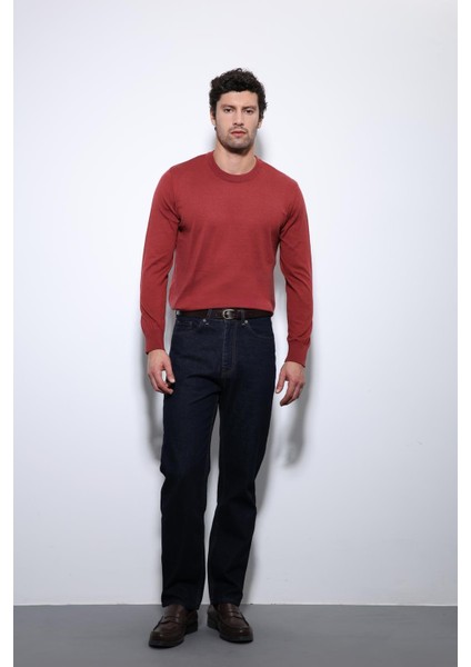 Bordo Yumuşak Dokulu Basic Erkek Kazak