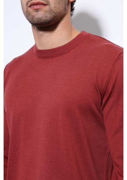 Bordo Yumuşak Dokulu Basic Erkek Kazak fırsatları