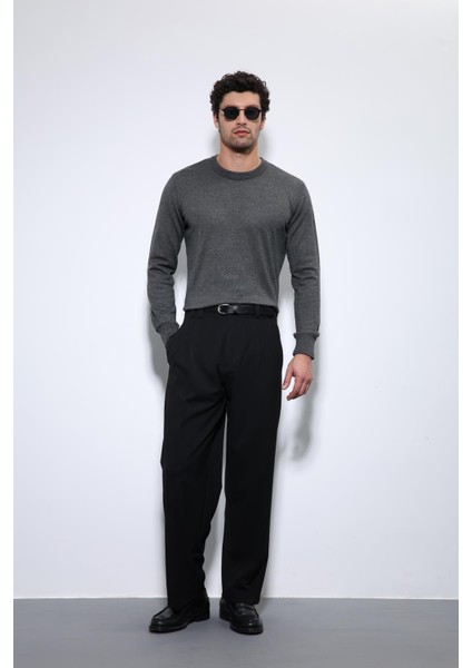 Antrasit Yumuşak Dokulu Basic Erkek Kazak