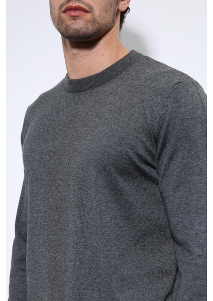 Antrasit Yumuşak Dokulu Basic Erkek Kazak indirimleri