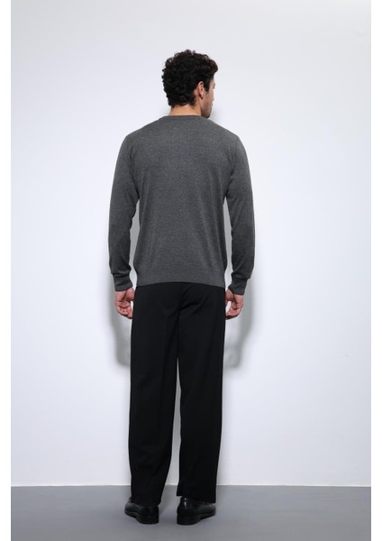 Antrasit Yumuşak Dokulu Basic Erkek Kazak