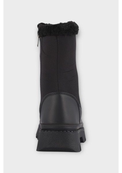 Içi Kürklü Dalgıç Kumaş Fermarlı Kız Çocuk Bot Siyah