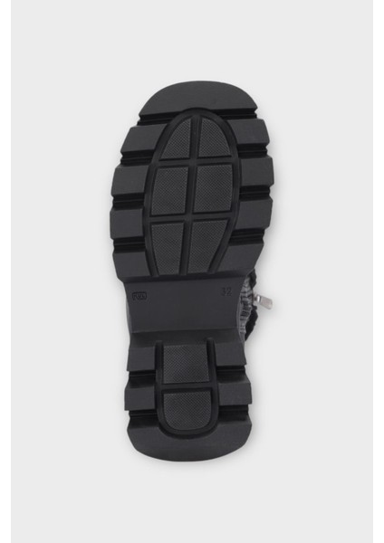 Içi Kürklü Dalgıç Kumaş Fermarlı Kız Çocuk Bot Siyah