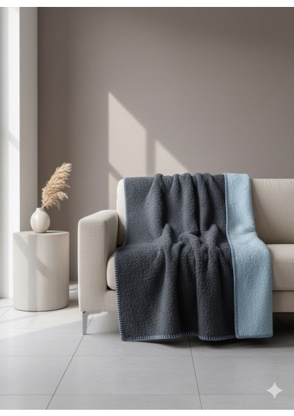 Çift Taraflı Çift Renk Yünlü Akrilik Polar Battaniye - Tv Battaniyesi 180X220 - 2200 Gram (9 Renk )