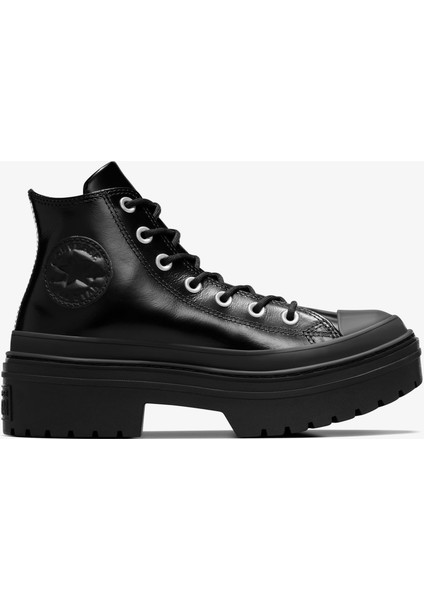 Chuck Taylor All Star Lugged Heel Kadın Siyah Deri Platform Bot.001