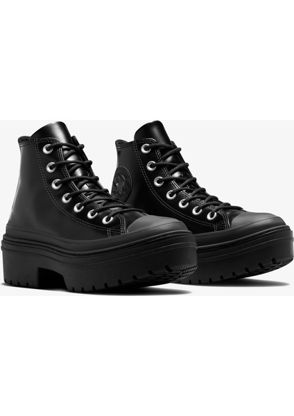 Chuck Taylor All Star Lugged Heel Kadın Siyah Deri Platform Bot.001