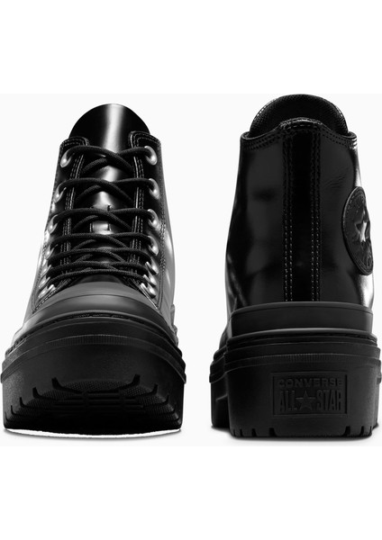 Chuck Taylor All Star Lugged Heel Kadın Siyah Deri Platform Bot.001