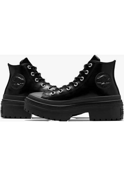 Chuck Taylor All Star Lugged Heel Kadın Siyah Deri Platform Bot.001
