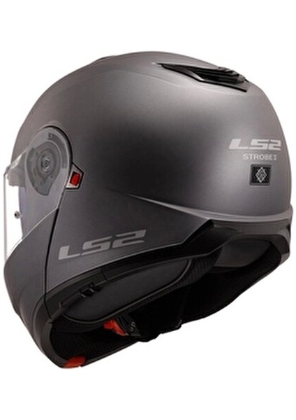 Strobe 2 Çene Açılır Motosiklet Kaskı Mat Titanium Yüksek Performanslı Malzeme ile