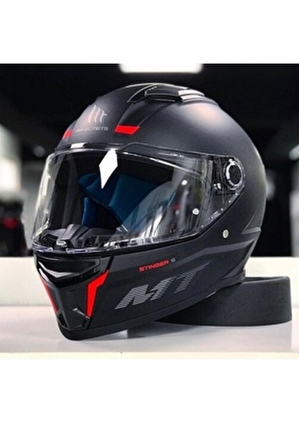 Stınger 2 Solid A1 Mat Motosiklet Kaskı Yüksek Darbeye Dayanıklı Polimer Mat Siyah
