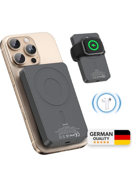 All In Magsafe Powerbank 10.000MAH 20W Hızlı Taşınabilir Şarj Cihazı Saat Kulaklık iPhone Android