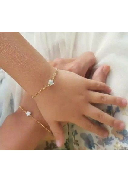 2'li Yıldızlı Zincir Modeli Anne - Çocuk Bileklik Seti