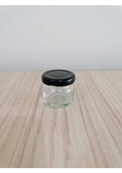 29CC Şeffaf Cam, Siyah Kapak Kavanoz,mini Kavanoz,bal Kavanozu,süs KAVANOZU,100 Adet