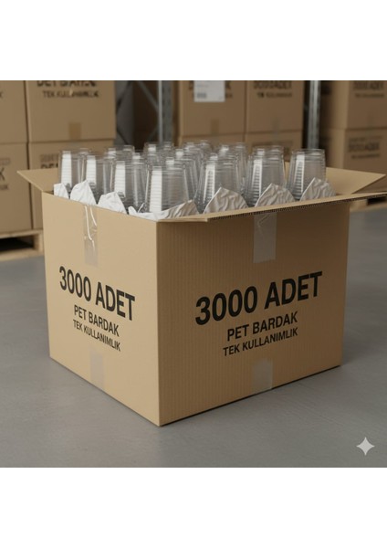 3000 Adet Plastik Pet Bardak Gramajlı Sağlam & Dayanıklı Tek Kullanımlık Soğuk ve Sıcak Meşrubat Bardağı modelleri
