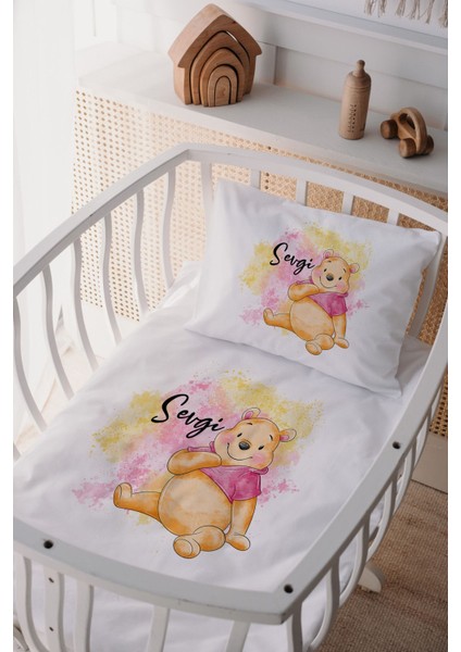 %100 Pamuk Saten Isme Özel Anne Yanı Beşik Nevresim Takımı Winnie The Pooh