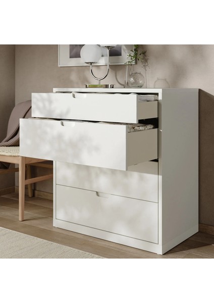 Tonstad 4 Çekmeceli Şifonyer Kırık Beyaz 82 x 47 x 90 cm fırsatları