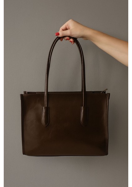 Gisse Omuz Çantası Kırışık Kahverengi