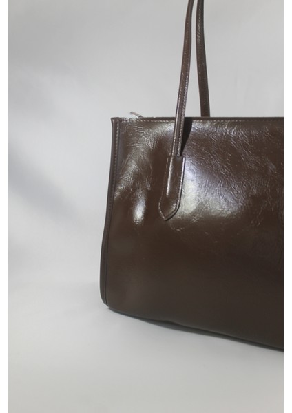 Gisse Omuz Çantası Kırışık Kahverengi