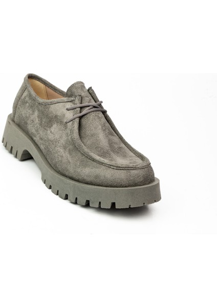 2026 Toce Gri Süet Günlük Kadın Ayakkabı