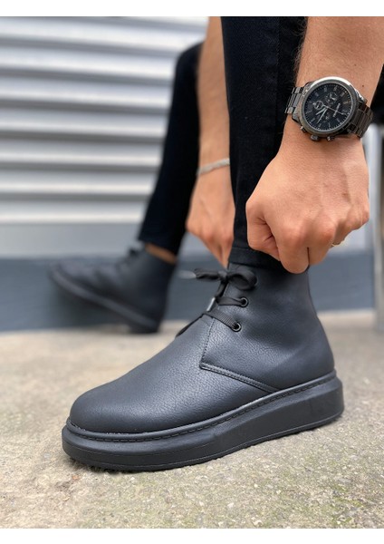 JET-207 Oslo Bağcıklı Ortopedik Taban Cilt Erkek Spor Bot Cst - Siyah modelleri