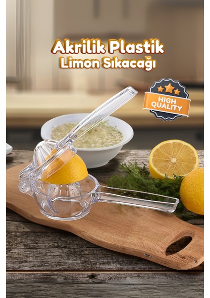 Şeffaf Lüks Sert Plastik Limon&portakal Narenciye Sıkacağı - Pratik ve Dayanıklı Gövde