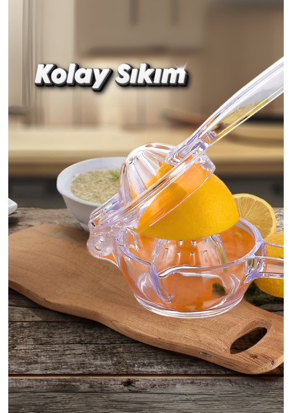 Şeffaf Lüks Sert Plastik Limon&portakal Narenciye Sıkacağı - Pratik ve Dayanıklı Gövde fiyatları