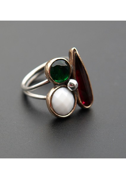 925 Ayar Gümüş ve Pirinç Otantik Kadın Yüzük SY00083 fiyatları