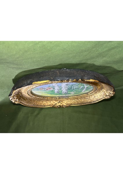 Ahşap Çerçevesinde Avrupa Goblen Pano 34 cm 28 cm Ölçülerinde fiyatları