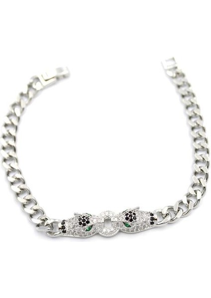 Zirkon Taşlı Leopar Bileklik - Gümüş fiyatları