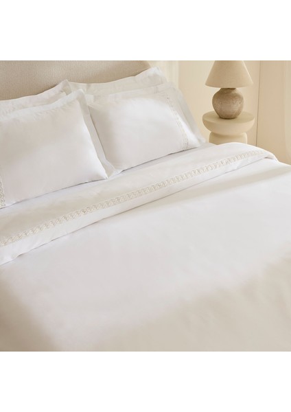Miel %100 Pamuk Saten Çift Kişilik Nevresim Takımı Beyaz indirimleri